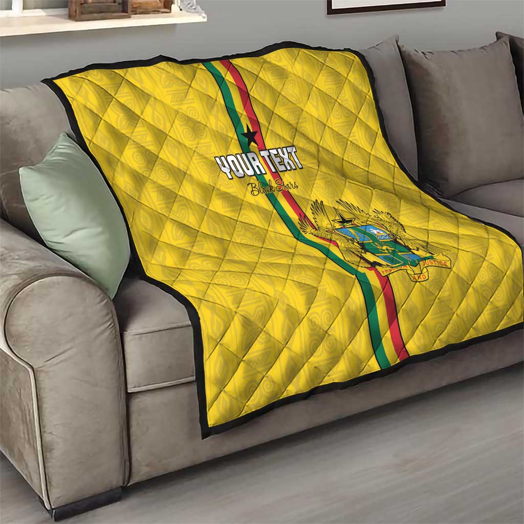 Custom Ghana Football Quilt Go Black Stars Go