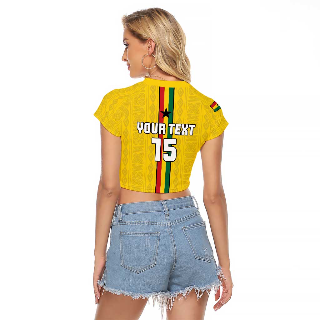 Custom Ghana Football Raglan Cropped T Shirt Go Black Stars Go