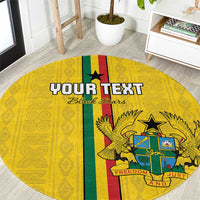 Custom Ghana Football Round Carpet Go Black Stars Go