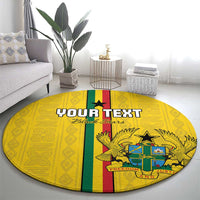 Custom Ghana Football Round Carpet Go Black Stars Go