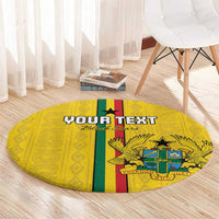 Custom Ghana Football Round Carpet Go Black Stars Go
