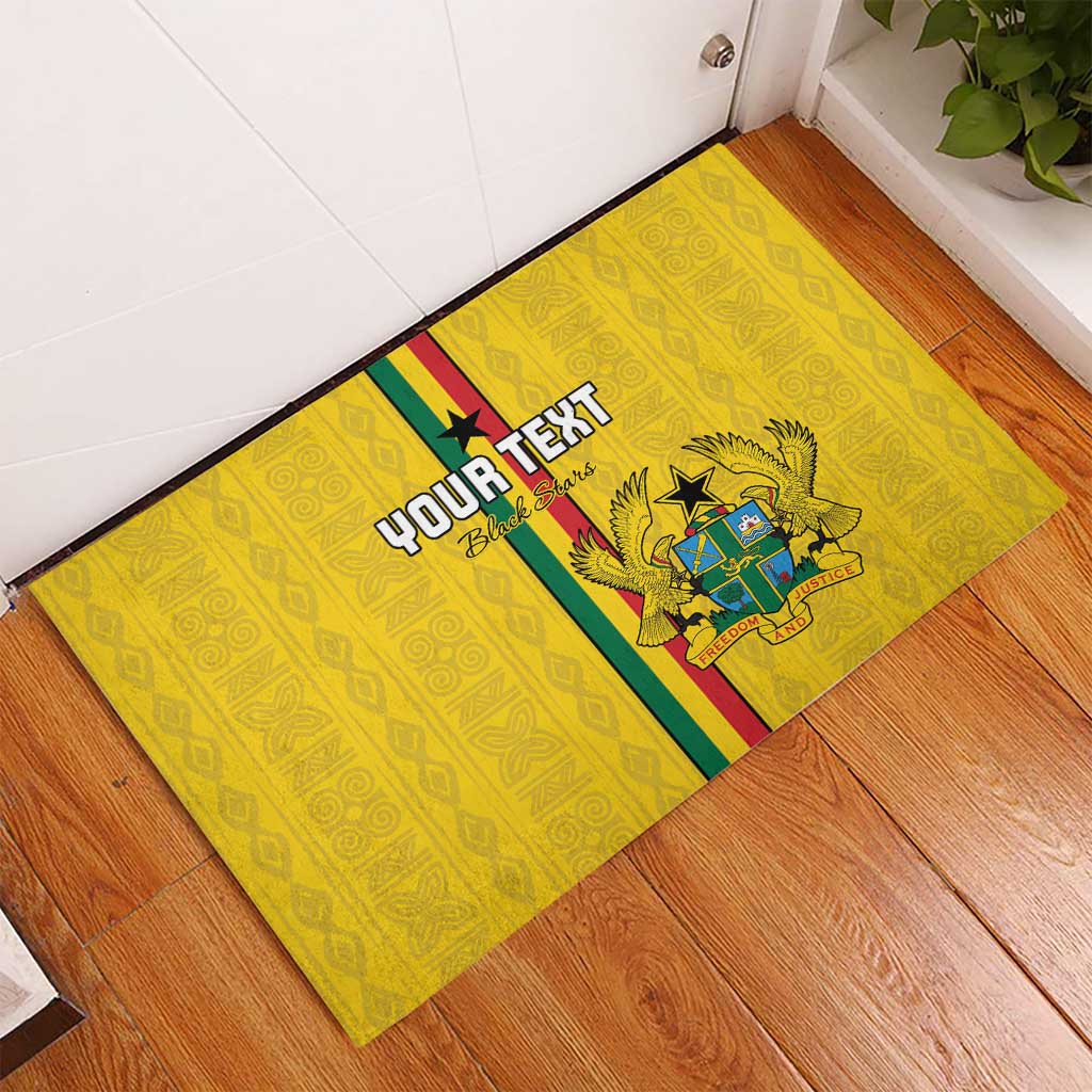 Custom Ghana Football Rubber Doormat Go Black Stars Go