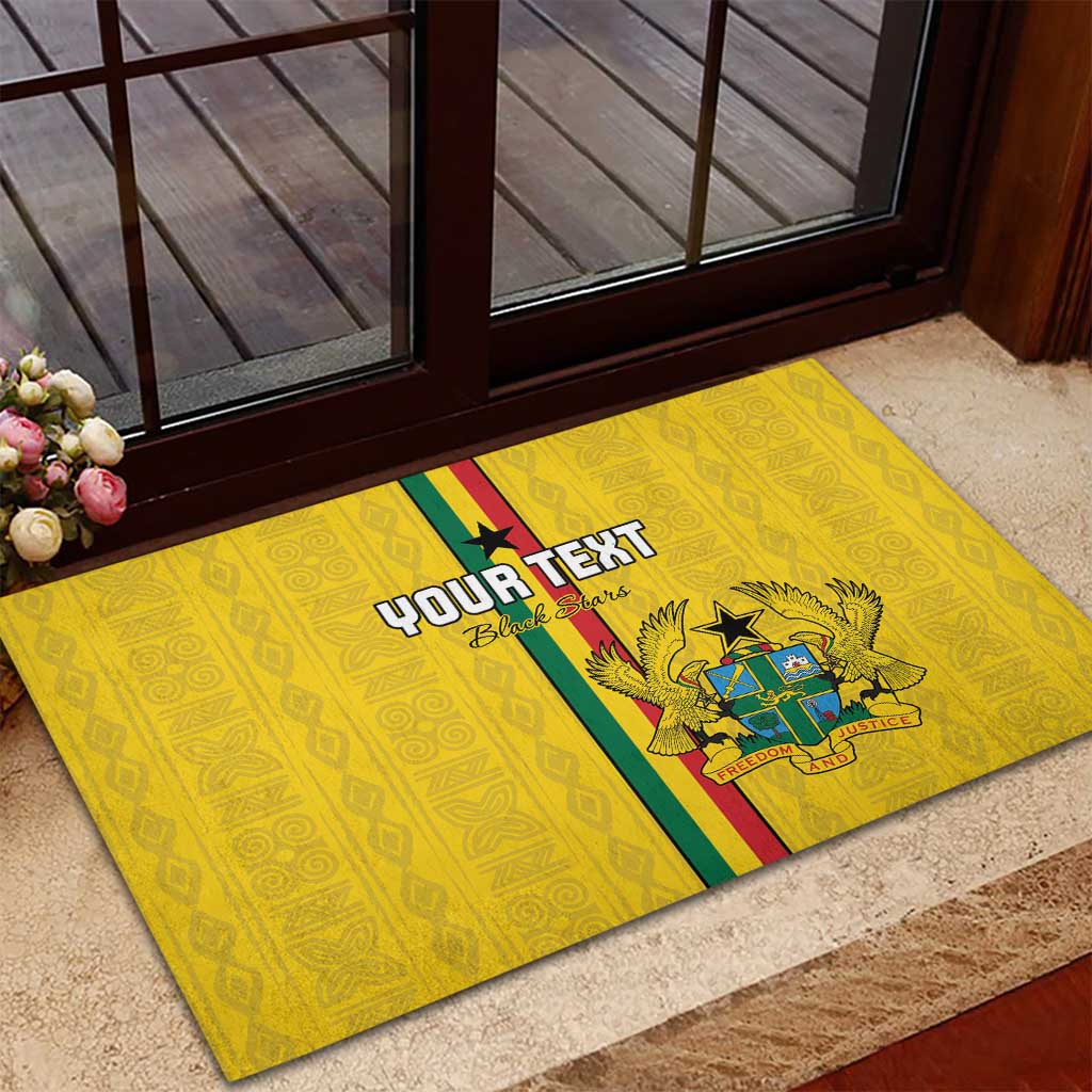 Custom Ghana Football Rubber Doormat Go Black Stars Go