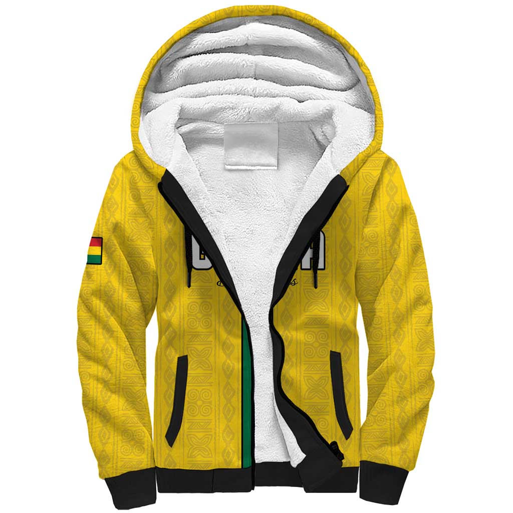 Custom Ghana Football Sherpa Hoodie Go Black Stars Go
