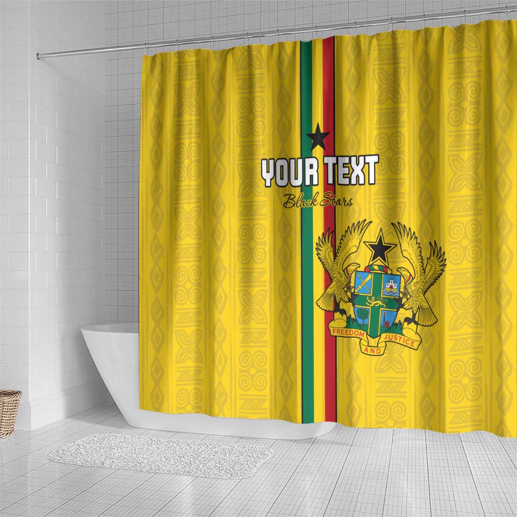 Custom Ghana Football Shower Curtain Go Black Stars Go