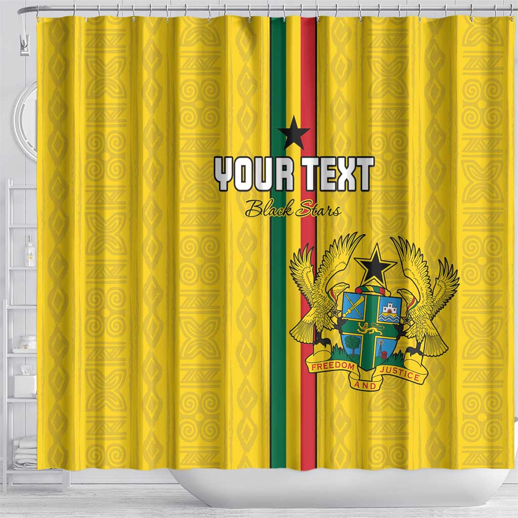 Custom Ghana Football Shower Curtain Go Black Stars Go