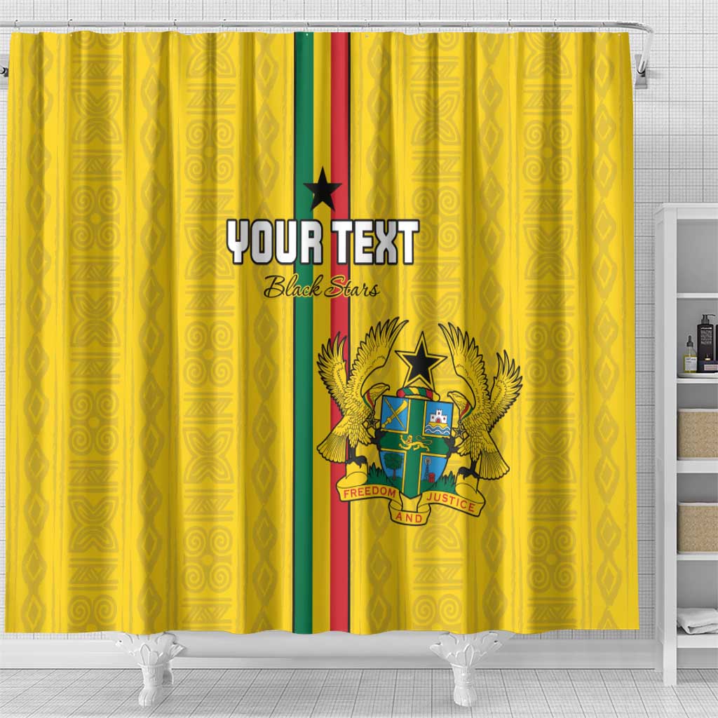 Custom Ghana Football Shower Curtain Go Black Stars Go