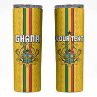 Custom Ghana Football Skinny Tumbler Go Black Stars Go