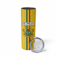 Custom Ghana Football Skinny Tumbler Go Black Stars Go