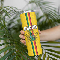 Custom Ghana Football Skinny Tumbler Go Black Stars Go