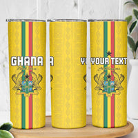 Custom Ghana Football Skinny Tumbler Go Black Stars Go