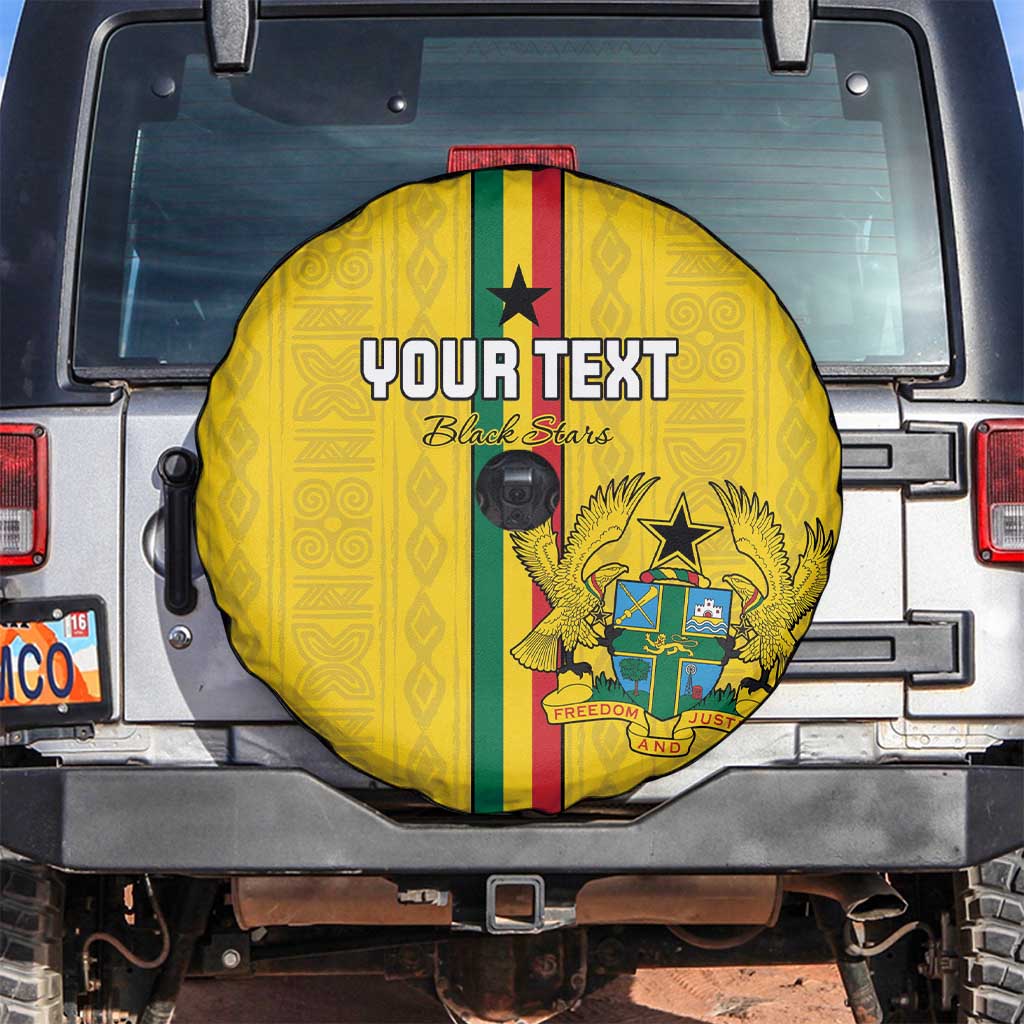 Custom Ghana Football Spare Tire Cover Go Black Stars Go