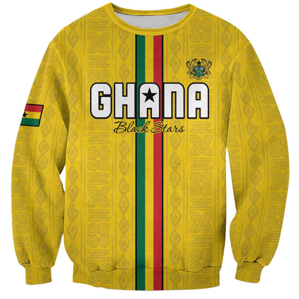 Custom Ghana Football Sweatshirt Go Black Stars Go