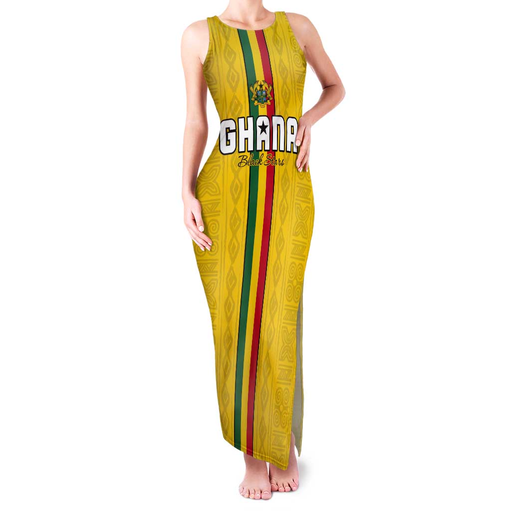 Custom Ghana Football Tank Maxi Dress Go Black Stars Go