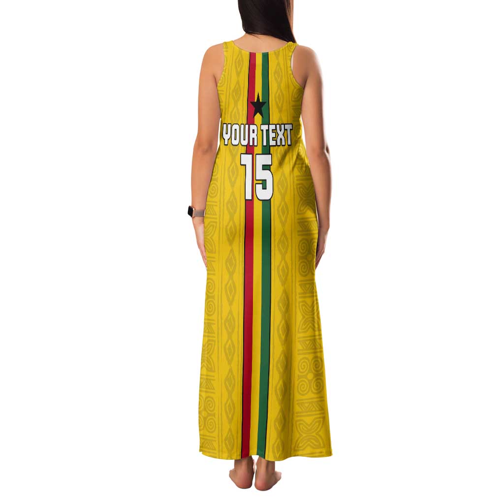 Custom Ghana Football Tank Maxi Dress Go Black Stars Go