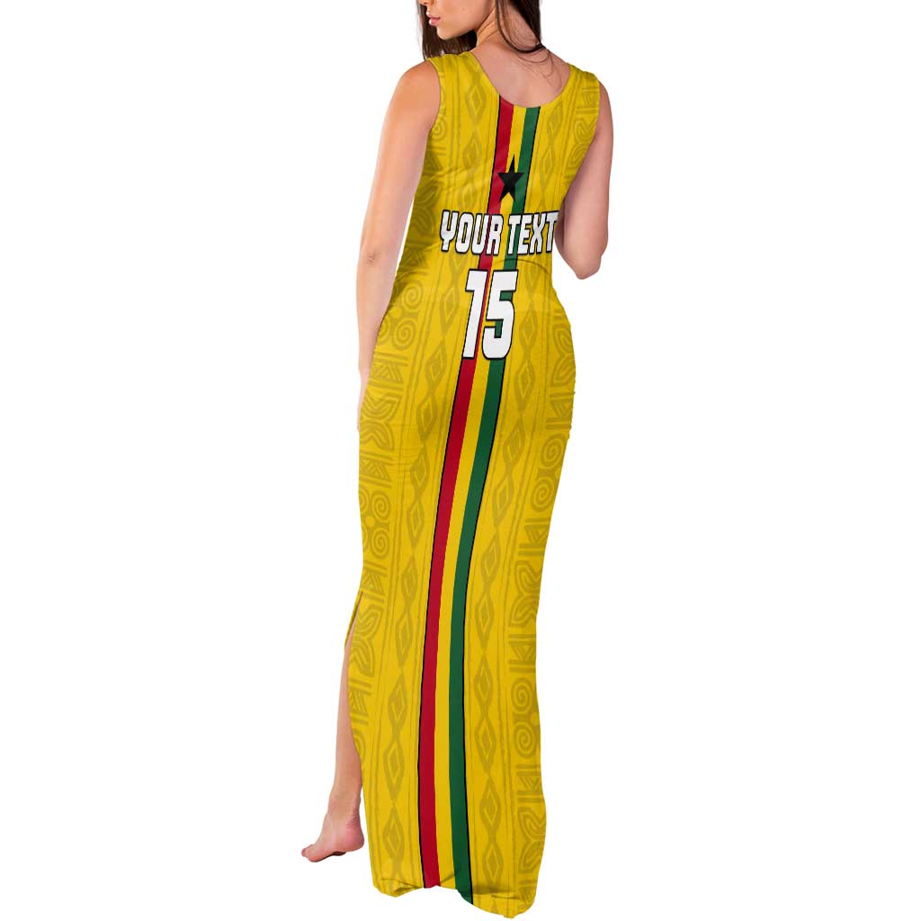 Custom Ghana Football Tank Maxi Dress Go Black Stars Go