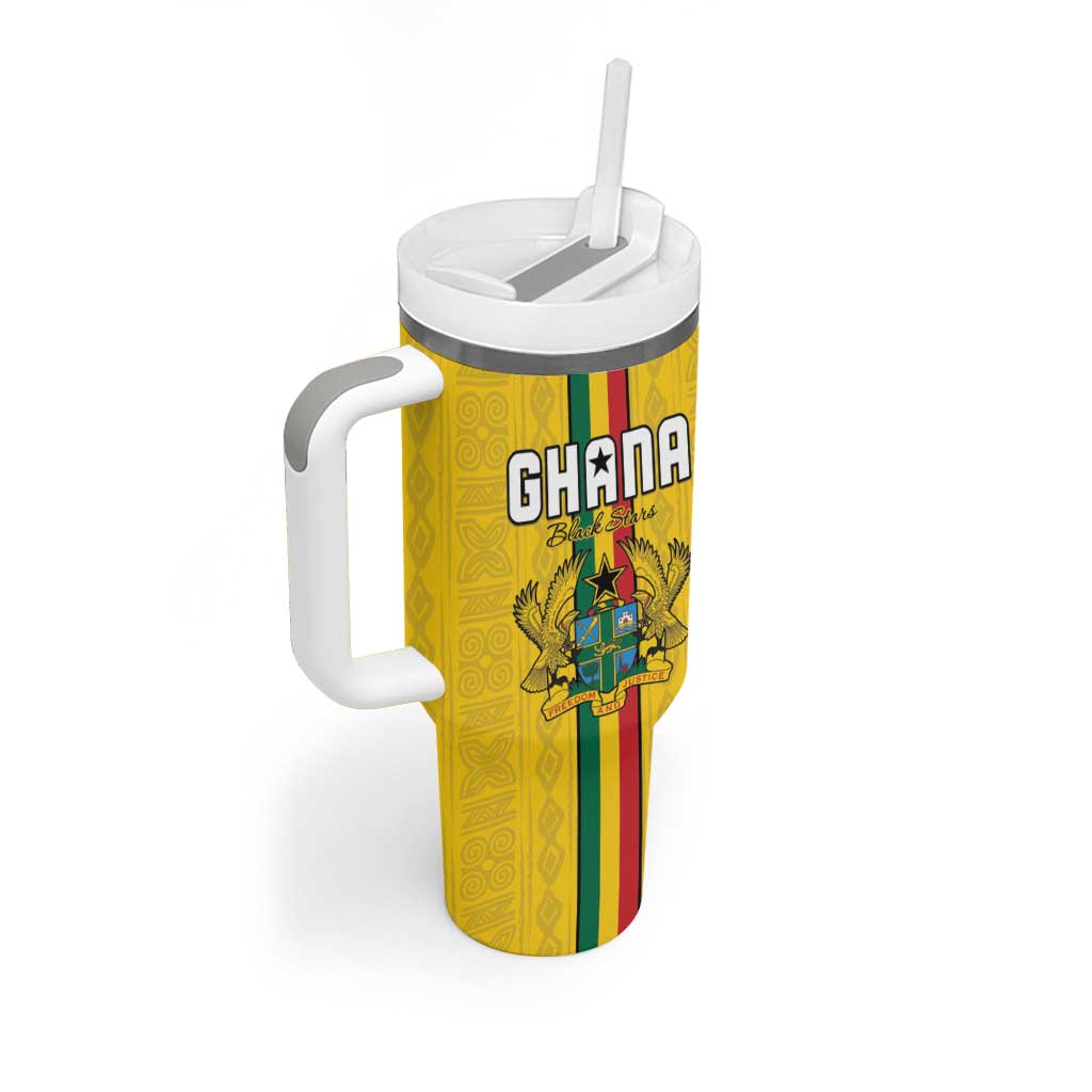 Custom Ghana Football Tumbler With Handle Go Black Stars Go