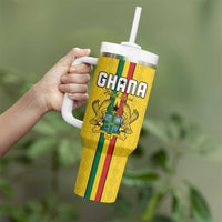 Custom Ghana Football Tumbler With Handle Go Black Stars Go