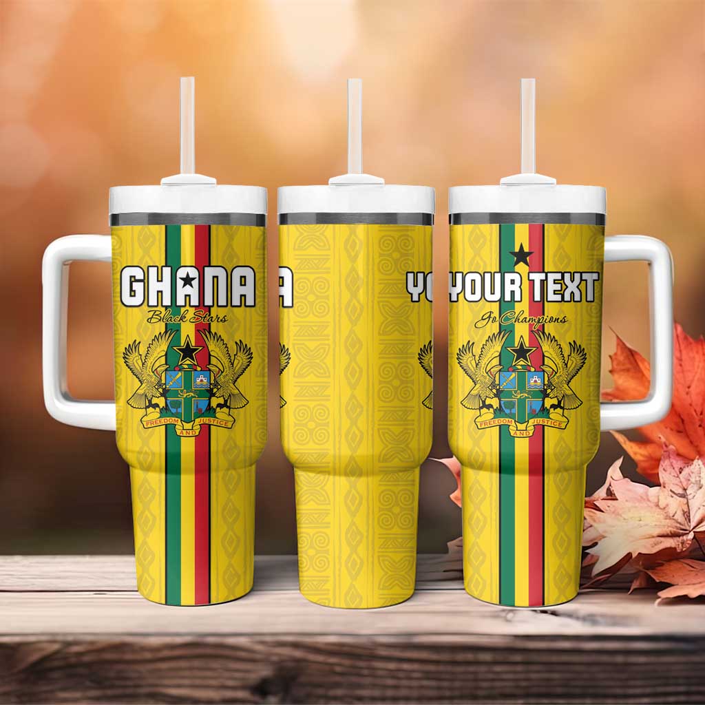 Custom Ghana Football Tumbler With Handle Go Black Stars Go