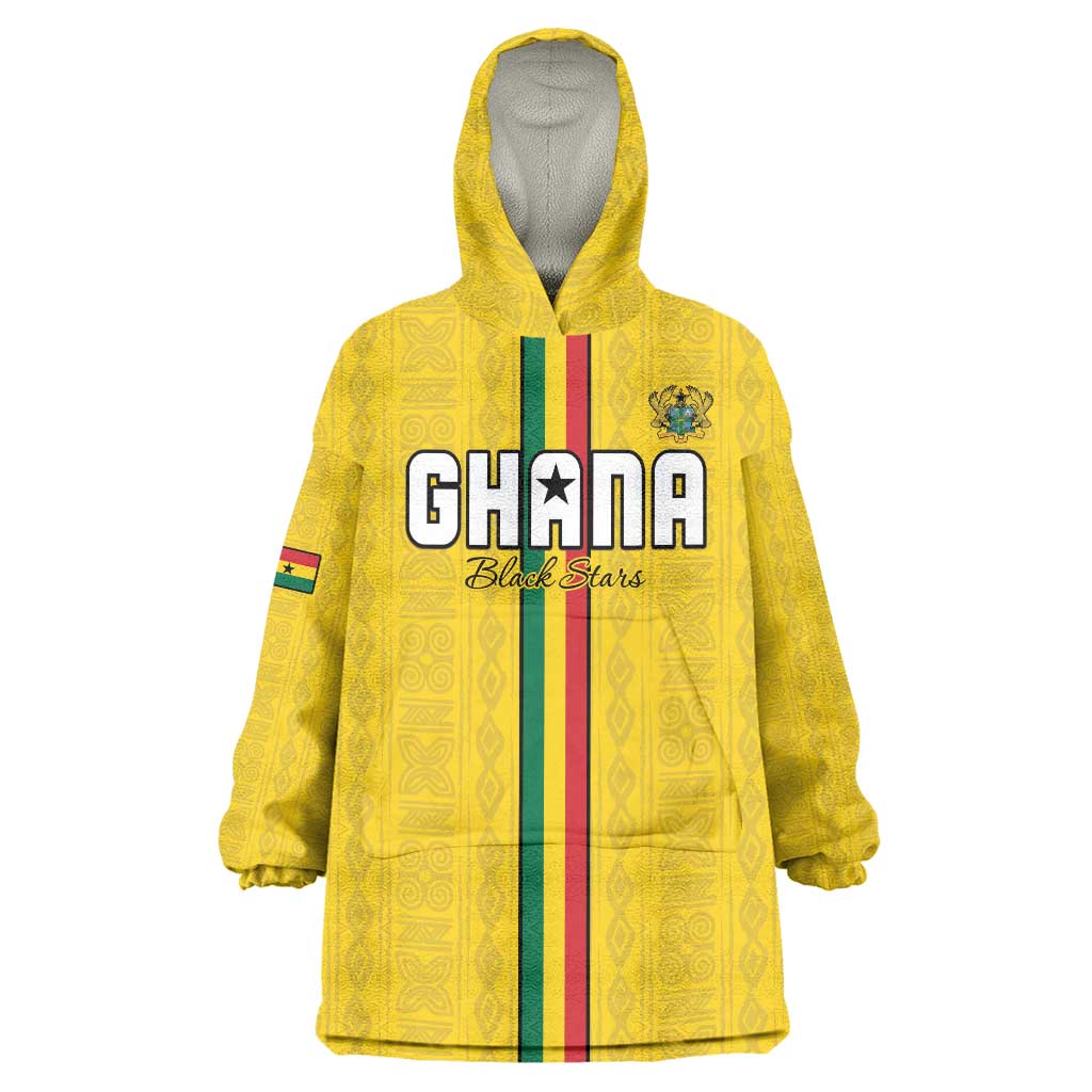 Custom Ghana Football Wearable Blanket Hoodie Go Black Stars Go