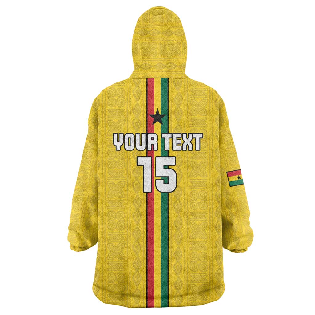 Custom Ghana Football Wearable Blanket Hoodie Go Black Stars Go