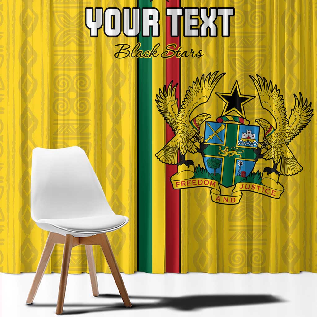 Custom Ghana Football Window Curtain Go Black Stars Go