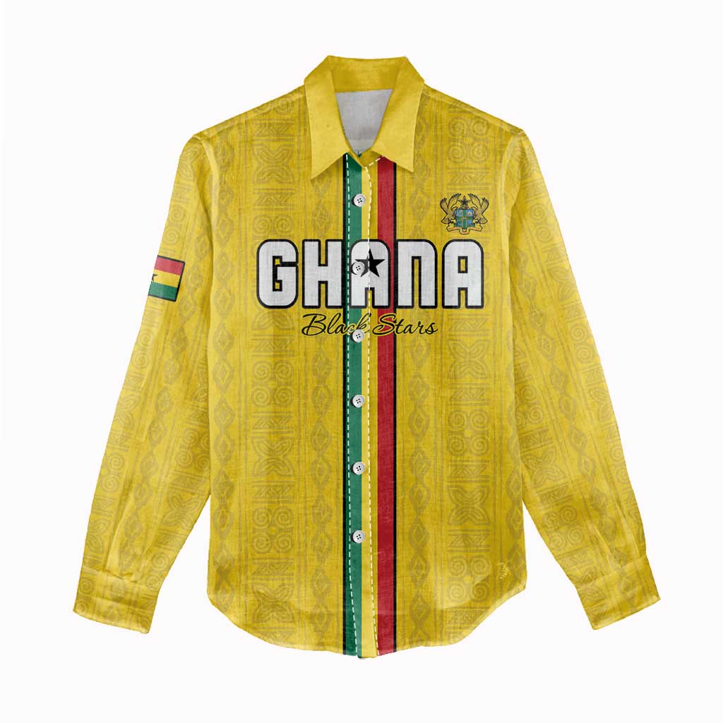Custom Ghana Football Women Casual Shirt Go Black Stars Go