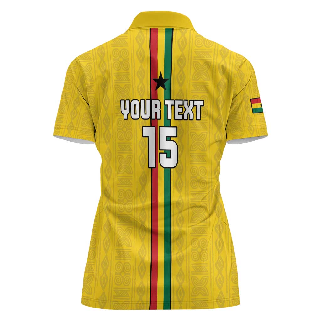 Custom Ghana Football Women Polo Shirt Go Black Stars Go