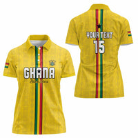 Custom Ghana Football Women Polo Shirt Go Black Stars Go