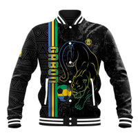 Custom Gabon Football Baseball Jacket Go Les Pantheres - Black Ver