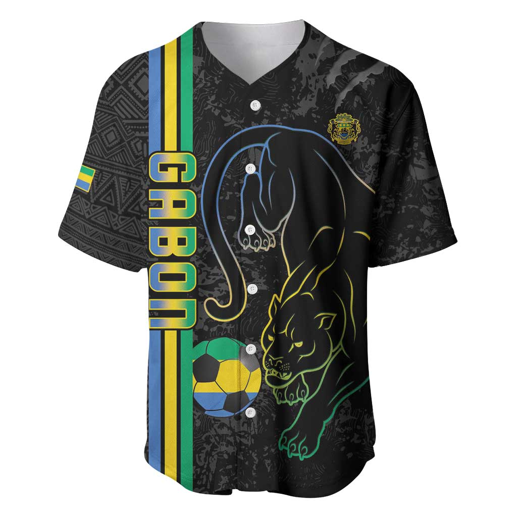 Custom Gabon Football Baseball Jersey Go Les Pantheres - Black Ver