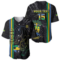 Custom Gabon Football Baseball Jersey Go Les Pantheres - Black Ver