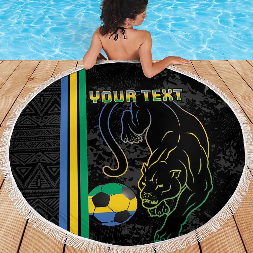 Custom Gabon Football Beach Blanket Go Les Pantheres - Black Ver