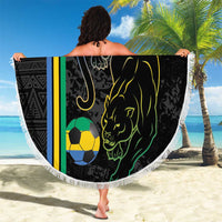 Custom Gabon Football Beach Blanket Go Les Pantheres - Black Ver