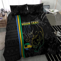 Custom Gabon Football Bedding Set Go Les Pantheres - Black Ver