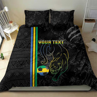Custom Gabon Football Bedding Set Go Les Pantheres - Black Ver