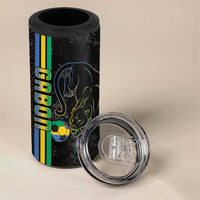 Custom Gabon Football 4 in 1 Can Cooler Tumbler Go Les Pantheres - Black Ver