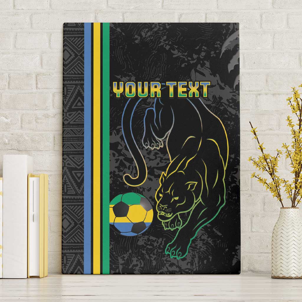 Custom Gabon Football Canvas Wall Art Go Les Pantheres - Black Ver