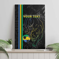 Custom Gabon Football Canvas Wall Art Go Les Pantheres - Black Ver