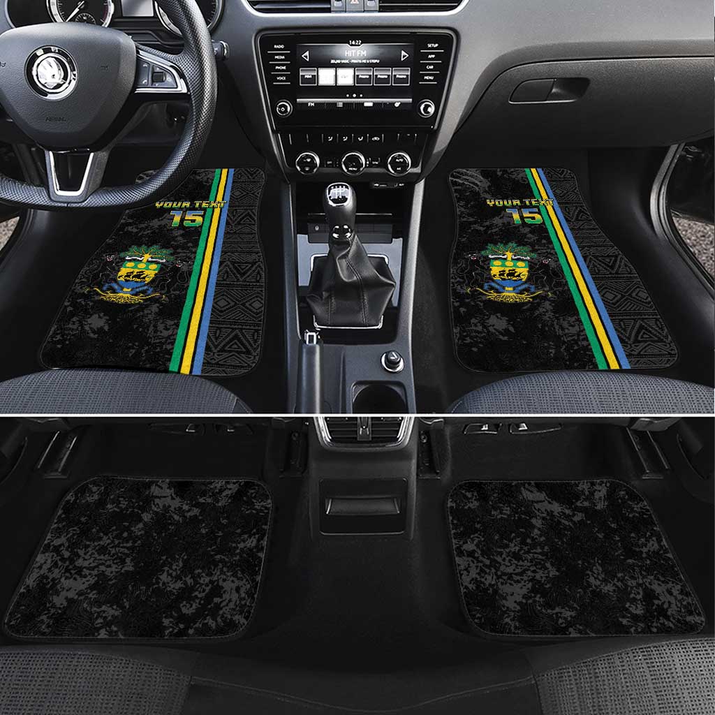 Custom Gabon Football Car Mats Go Les Pantheres - Black Ver