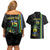 Custom Gabon Football Couples Matching Off Shoulder Short Dress and Hawaiian Shirt Go Les Pantheres - Black Ver