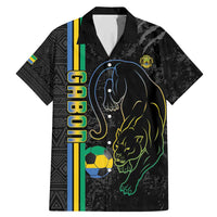 Custom Gabon Football Family Matching Mermaid Dress and Hawaiian Shirt Go Les Pantheres - Black Ver