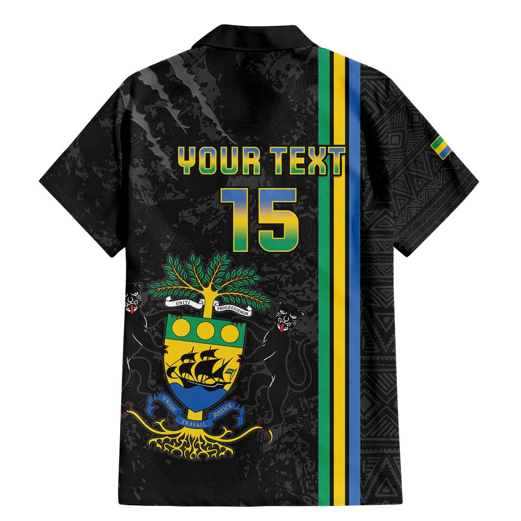 Custom Gabon Football Family Matching Mermaid Dress and Hawaiian Shirt Go Les Pantheres - Black Ver