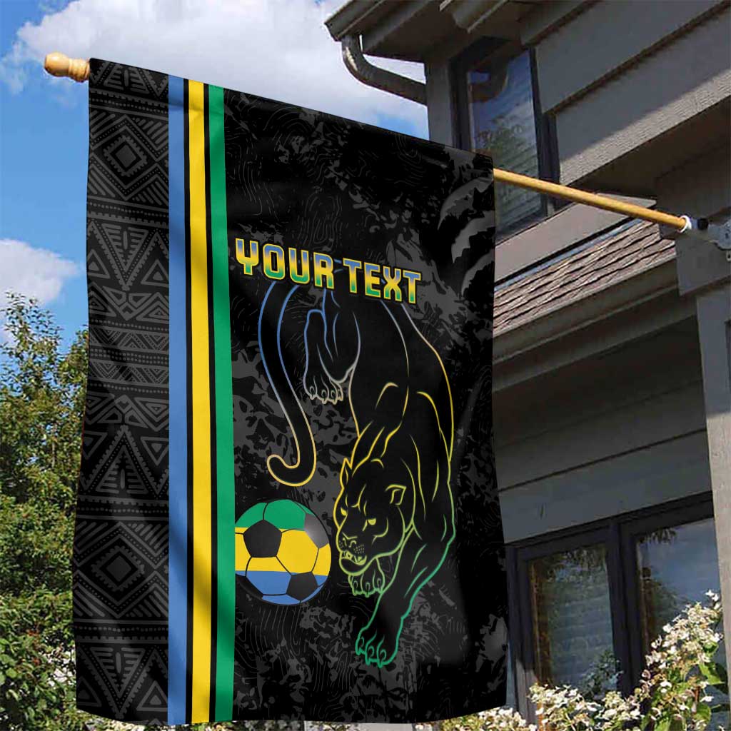 Custom Gabon Football Garden Flag Go Les Pantheres - Black Ver