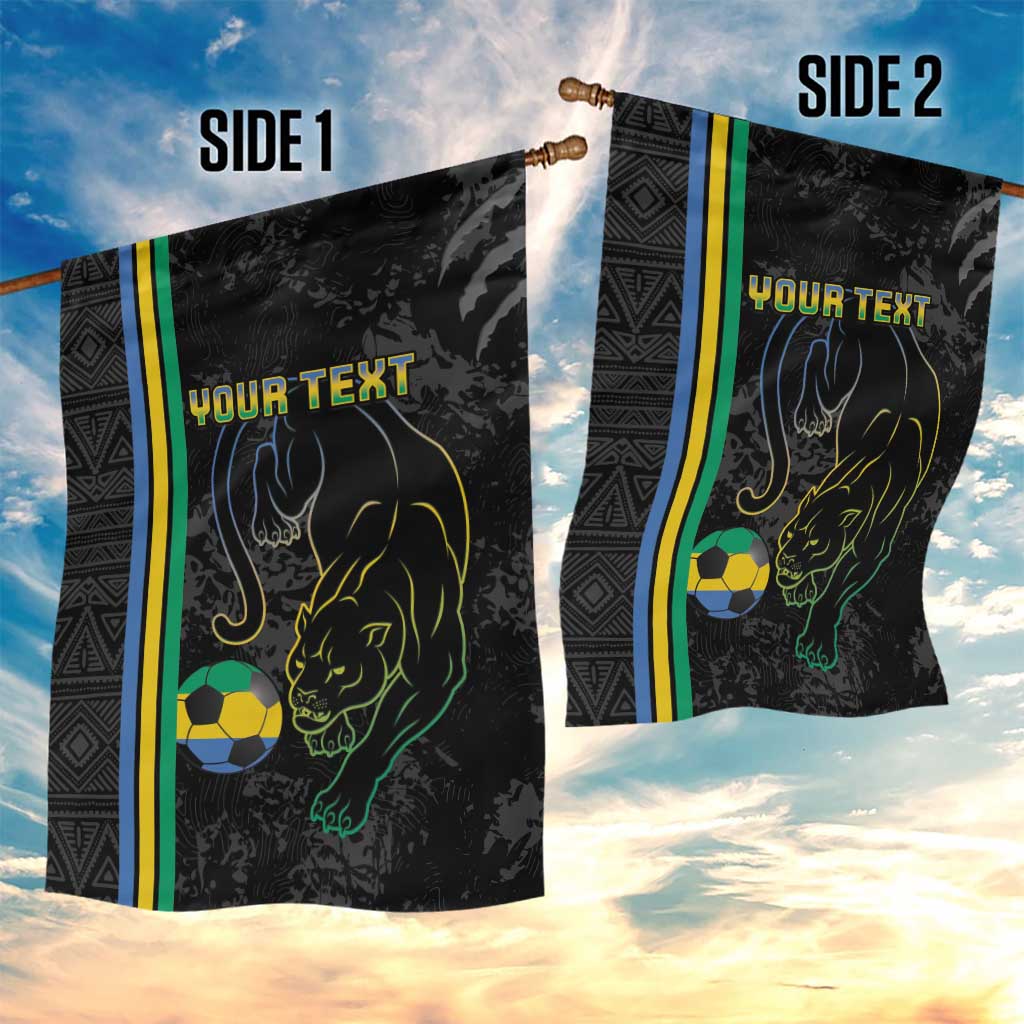 Custom Gabon Football Garden Flag Go Les Pantheres - Black Ver