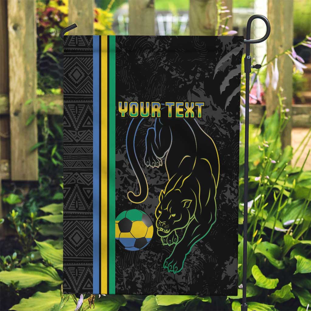 Custom Gabon Football Garden Flag Go Les Pantheres - Black Ver