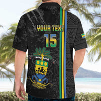 Custom Gabon Football Hawaiian Shirt Go Les Pantheres - Black Ver