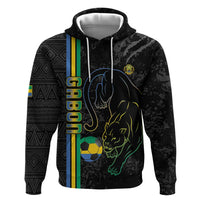 Custom Gabon Football Hoodie Go Les Pantheres - Black Ver