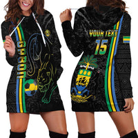 Custom Gabon Football Hoodie Dress Go Les Pantheres - Black Ver