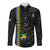 Custom Gabon Football Long Sleeve Button Shirt Go Les Pantheres - Black Ver